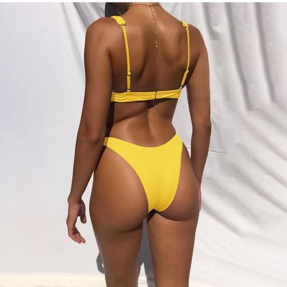 MIKETAI Yellow Bikini Set, NWOT - Picture 2 of 7